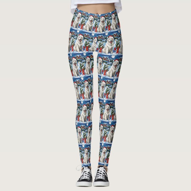 Underbar Pyrenees Winter Wonderland jul Joy Leggings (Framsida)