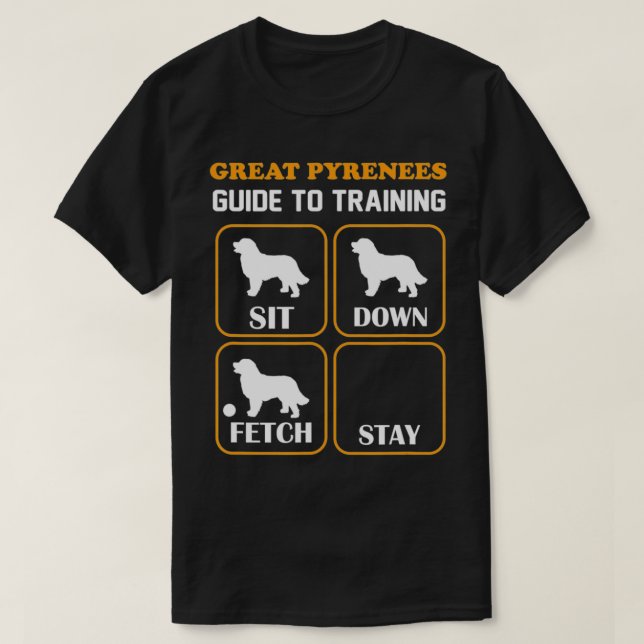 Underbar Pyrenéhandbok för träning av Rolig hund s T Shirt (Design framsida)