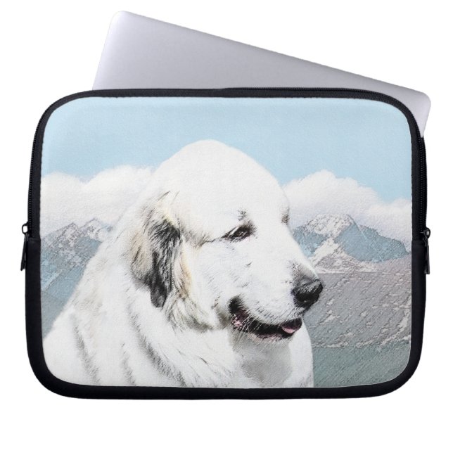 Underbar Pyrenémålning - Original Hund Art Laptop Fodral (Framsidan)