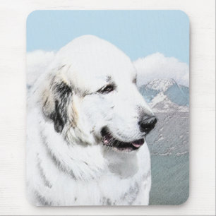 Underbar Pyrenémålning - Original Hund Art Musmatta