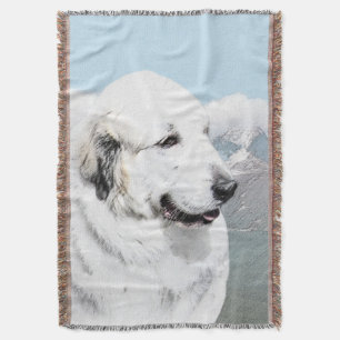 Underbar Pyrenémålning - Original Hund Art Mysfilt