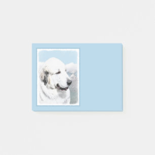 Underbar Pyrenémålning - Original Hund Art Post-it Block