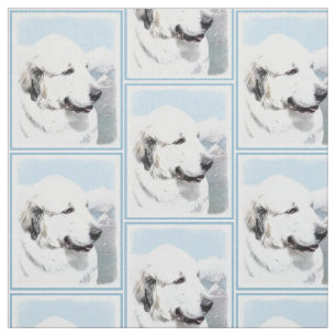 Underbar Pyrenémålning - Original Hund Art Tyg
