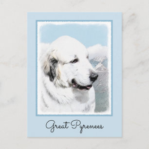 Underbar Pyrenémålning - Original Hund Art Vykort