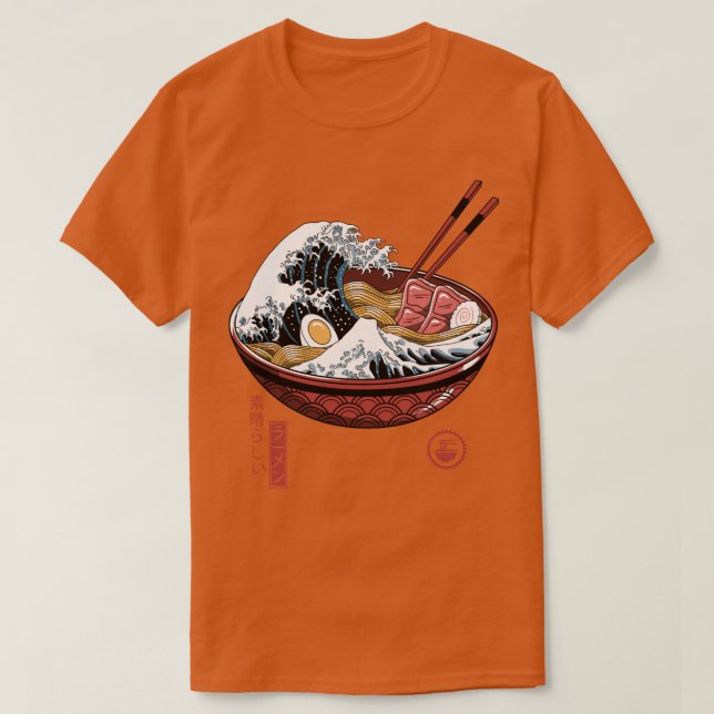 Underbar Ramen Wave White T Shirt (Design framsida)