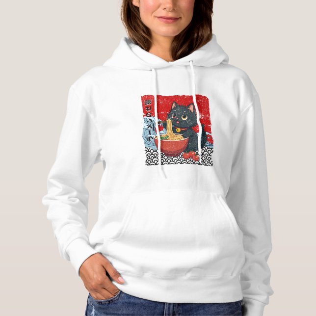 Underbar ramenmani för svarta katter! t shirt (Framsida)
