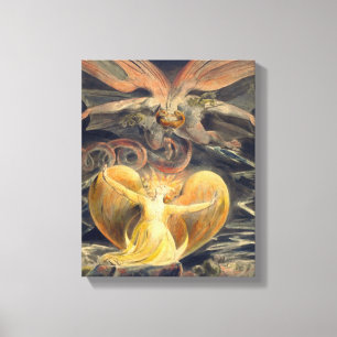 Underbar Red Dragon av William Blake Canvastryck