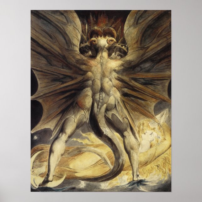 Underbar Red Dragon av William Blake Poster (Framsidan)