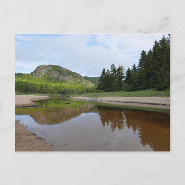 Underbar reflektion över huvudet vid sandstranden vykort (Framsida)
