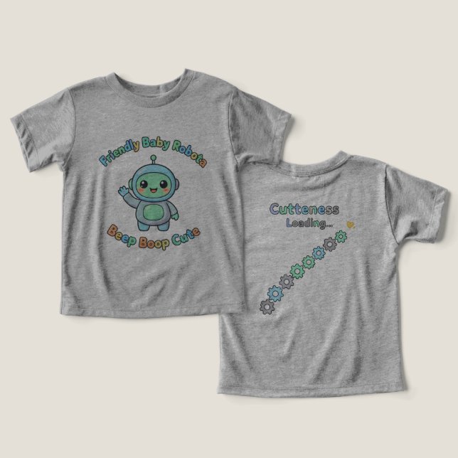 Underbar Robot T Shirt (Design fram och bak)