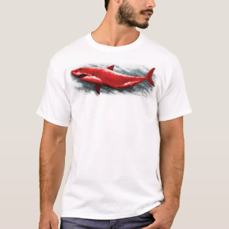 Underbar röd haj tee shirt