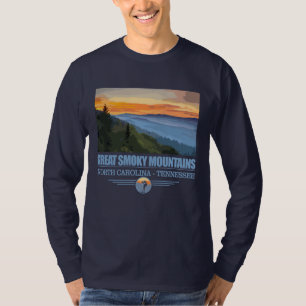 Underbar rökig bergdräkt t-shirt