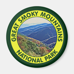 Underbar rökig bergnationalpark magnet