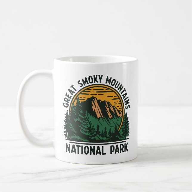 Underbar Rökig Mountains nationalpark Kaffemugg (Vänster)