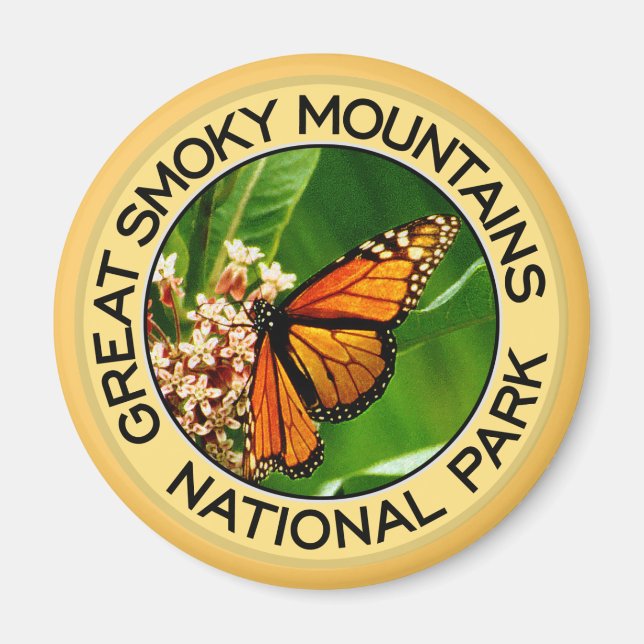 Underbar Rökig Mountains nationalpark Magnet (Framsidan)