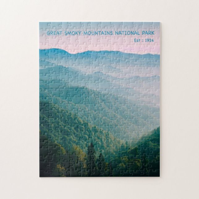Underbar Rökig Mountains nationalpark Pussel (Vertikal)