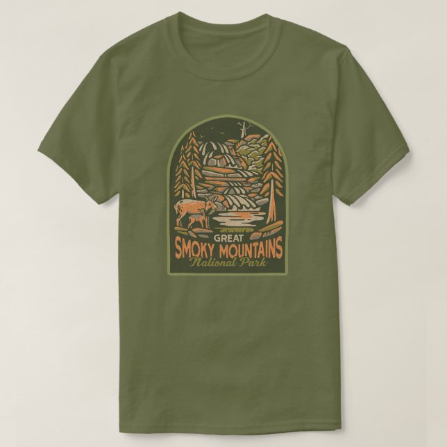 Underbar Rökig Mountains nationalpark T Shirt (Design framsida)
