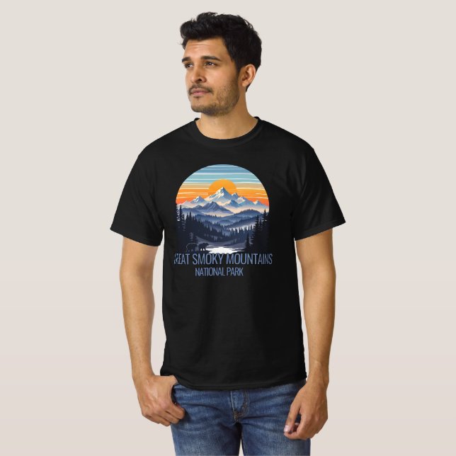 Underbar Rökig Mountains nationalpark T Shirt (Hel framsida)