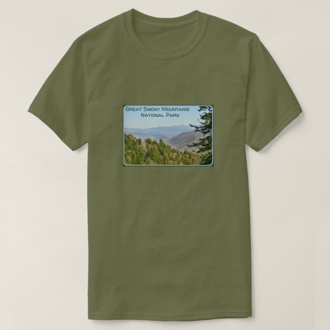 Underbar Rökig Mountains nationalpark T Shirt (Design framsida)