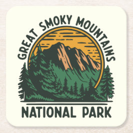 Underbar Rökig Mountains nationalpark Underlägg Papper Kvadrat