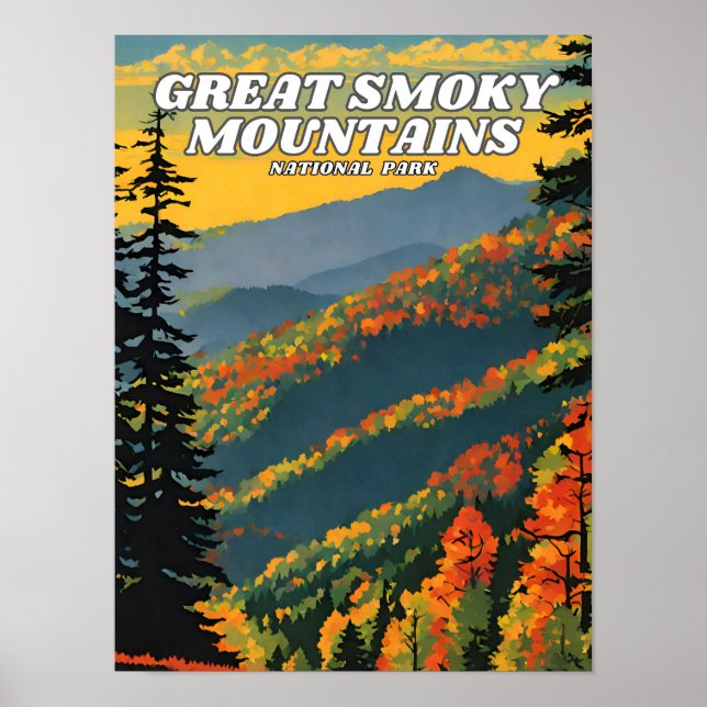 Underbar Rökig nationalpark illustration eller Poster (Framsidan)