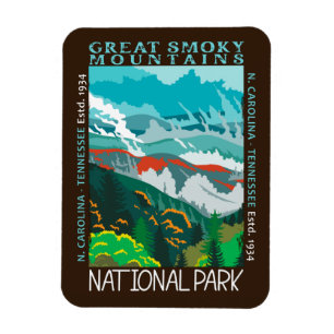 Underbar Rökky Mountains nationalpark Distress Magnet