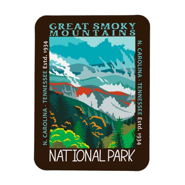 Underbar Rökky Mountains nationalpark Distress Magnet (Vertikal)