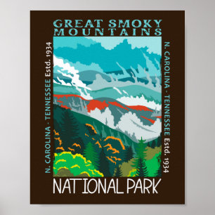 Underbar Rökky Mountains nationalpark Distress Poster