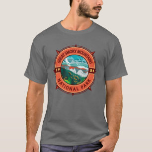 Underbar rökning i nationalparken Retro Compass T Shirt