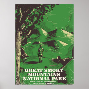 Underbar Röky Mountains nationalparks reseaffisch Poster