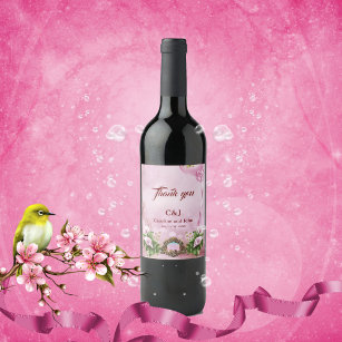 underbar rosa Callas Lily Vinflaska Etikett