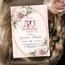 Underbar Rosa Guld Rosor Blush Blommor 50-årsfiran