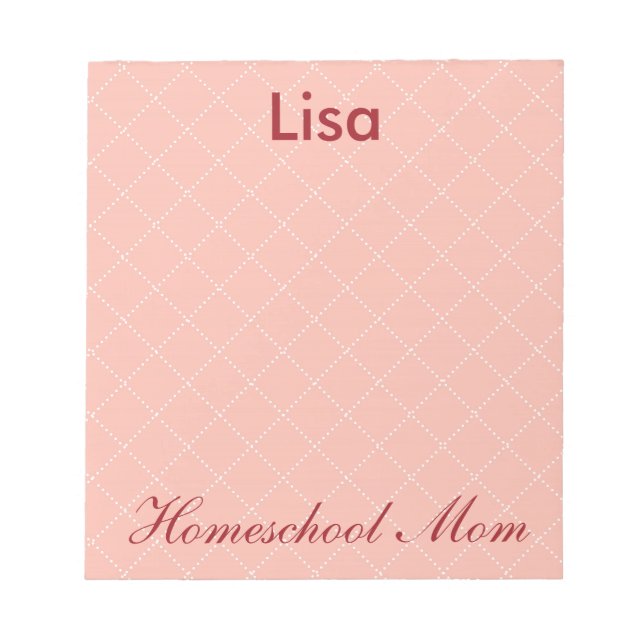 Underbar Rosa Homeschool Mamma Anteckningsblock (Framsida)