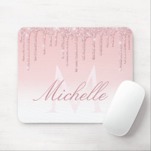 underbar rosa monogram glitter dropp musmatta