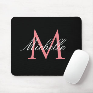underbar rosa monogram svart musmatta