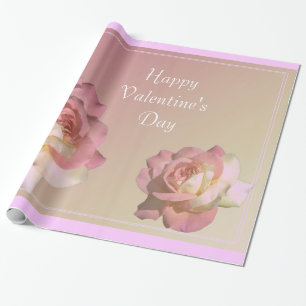 underbar rosa ros-blommor, glad valentindag presentpapper
