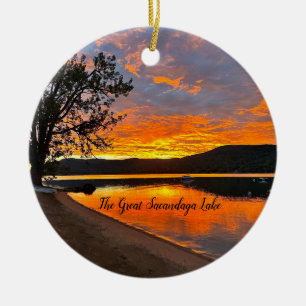 Underbar Sacandaga Sjö Ceramic Ornament