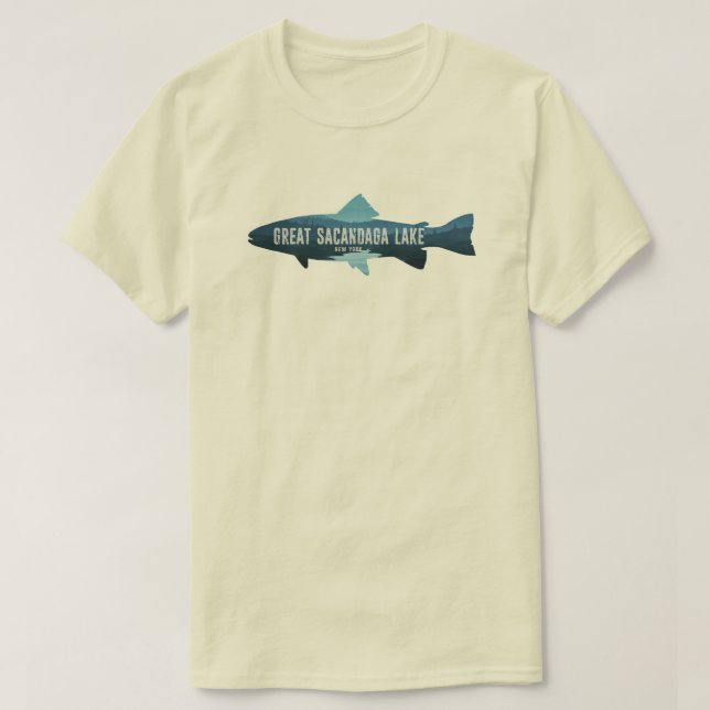 Underbar Sacandaga Sjö New York Fish T Shirt (Design framsida)