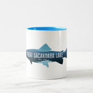 Underbar Sacandaga Sjö New York Fish Två-Tonad Mugg