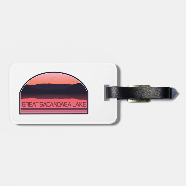 Underbar Sacandaga Sjö New York Red Sunrise Bagagebricka (Baksida Vågrät)