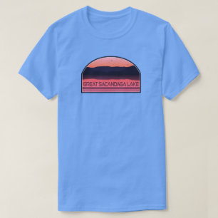 Underbar Sacandaga Sjö New York Red Sunrise T Shirt