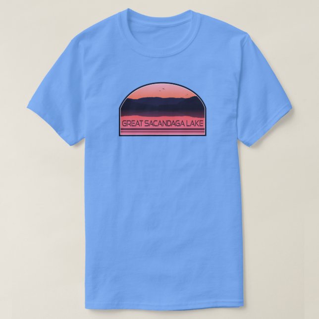Underbar Sacandaga Sjö New York Red Sunrise T Shirt (Design framsida)