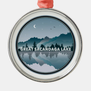Underbar Sacandaga Sjö New York-reflektion Julgransprydnad Metall