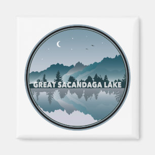 Underbar Sacandaga Sjö New York-reflektion Magnet