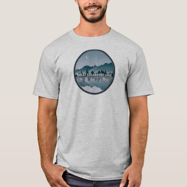 Underbar Sacandaga Sjö New York-reflektion T Shirt (Framsida)