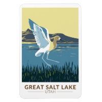 Underbar Salt Sjö American Avocet Travel Art Vinta