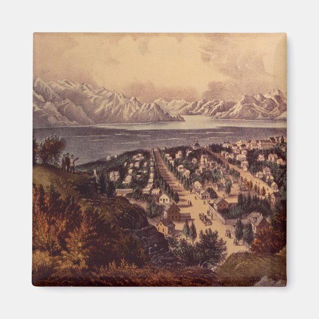 Underbar salt Sjö, Utah Magnet (Framsidan)