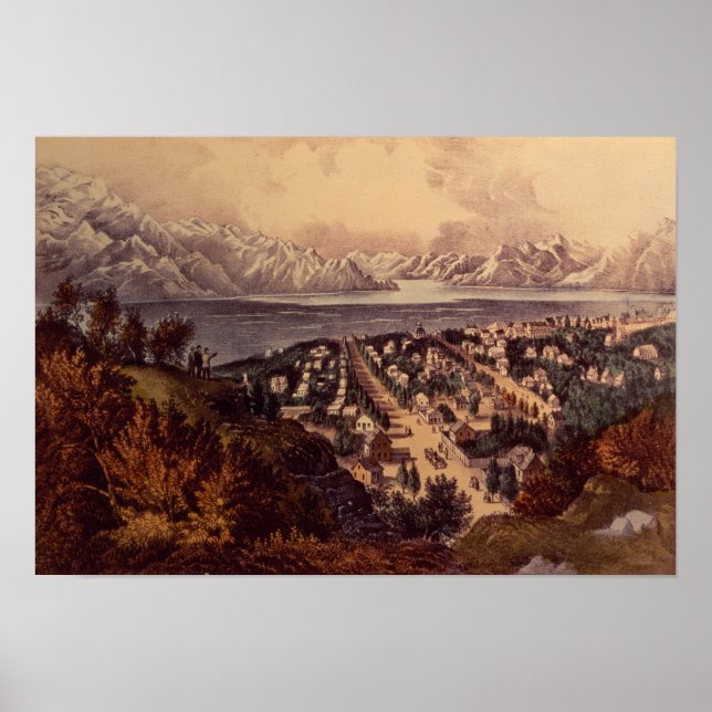 Underbar salt Sjö, Utah Poster (Framsidan)