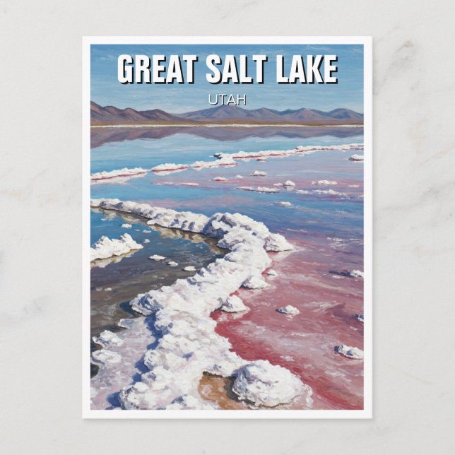 Underbar Salt Sjö Utah Vykort (Framsida)