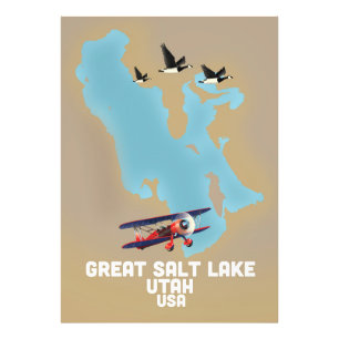Underbar salthalt Sjö, Utah Travel-affisch Fototryck